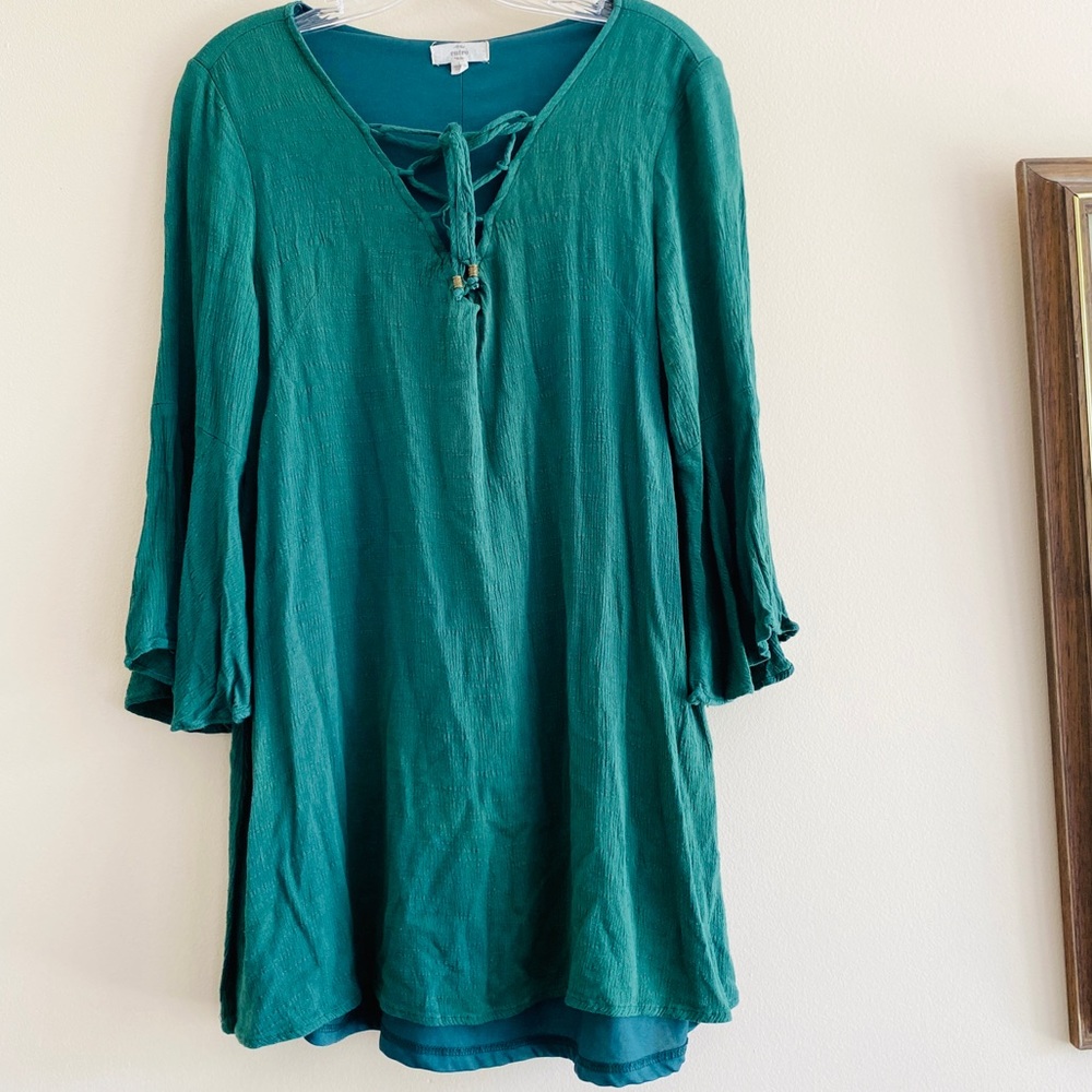 ENTRO BLOUSE BOHO HIPPIE MINI TUNIC TOP LARGE GREEN CONCERT
BOHEMIAN FESTIVAL